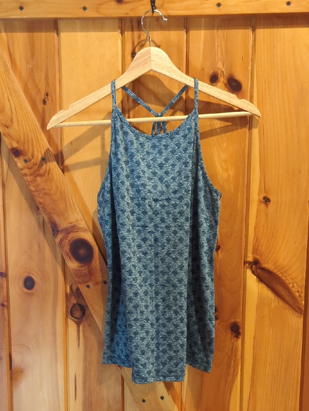 Rabbit Blue Patterned Strappy Tank
